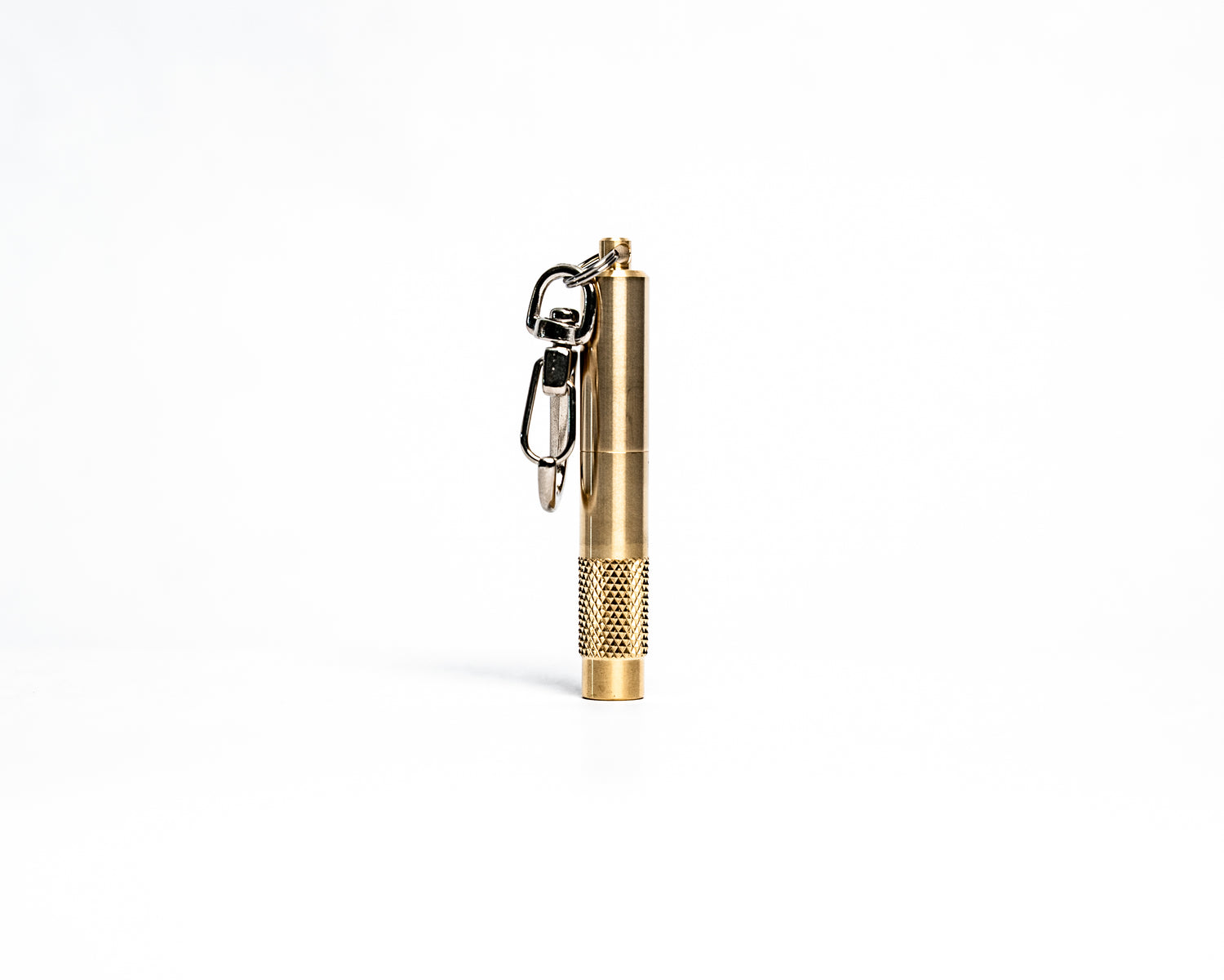 Front view of brass screwdriver keychain 